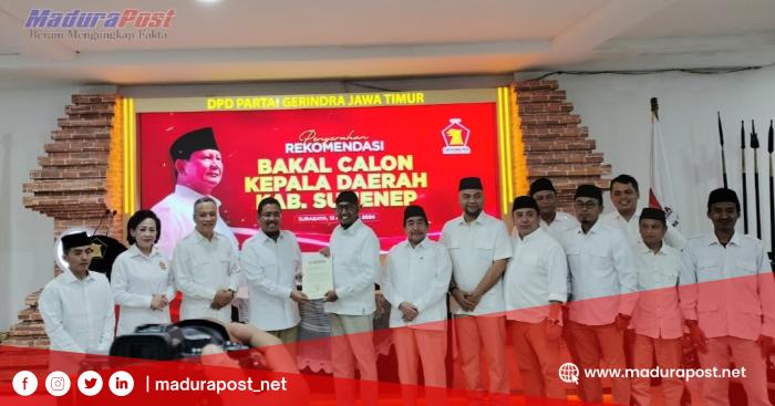 Bupati Sumenep Resmi Dapat Rekomendasi Partai Gerindra Untuk Pilbup 2024