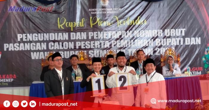 KPU Sumenep Tetapkan Nomor Urut Paslon Bupati dan Wakil Bupati&nbsp;2024